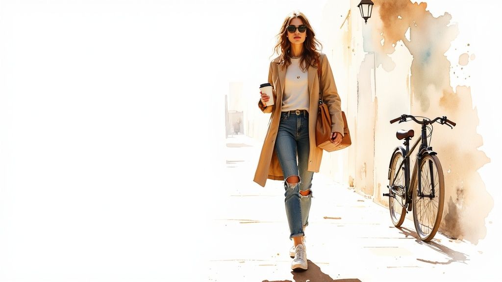 A woman smiling and enjoying a hobby, representing a full, independent life.