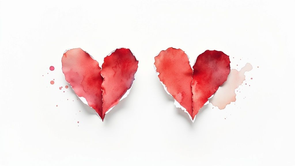 A person cautiously navigating a maze, representing the complexities of a relationship break.