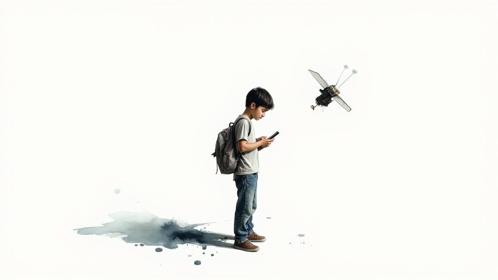 A person looking at a phone screen with social media notifications.