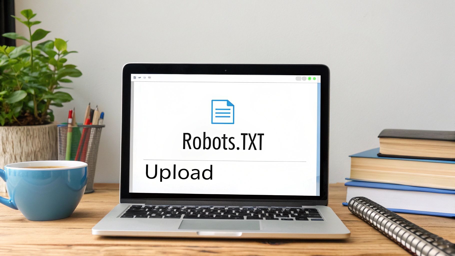 Person typing on a laptop to create their robots.txt file