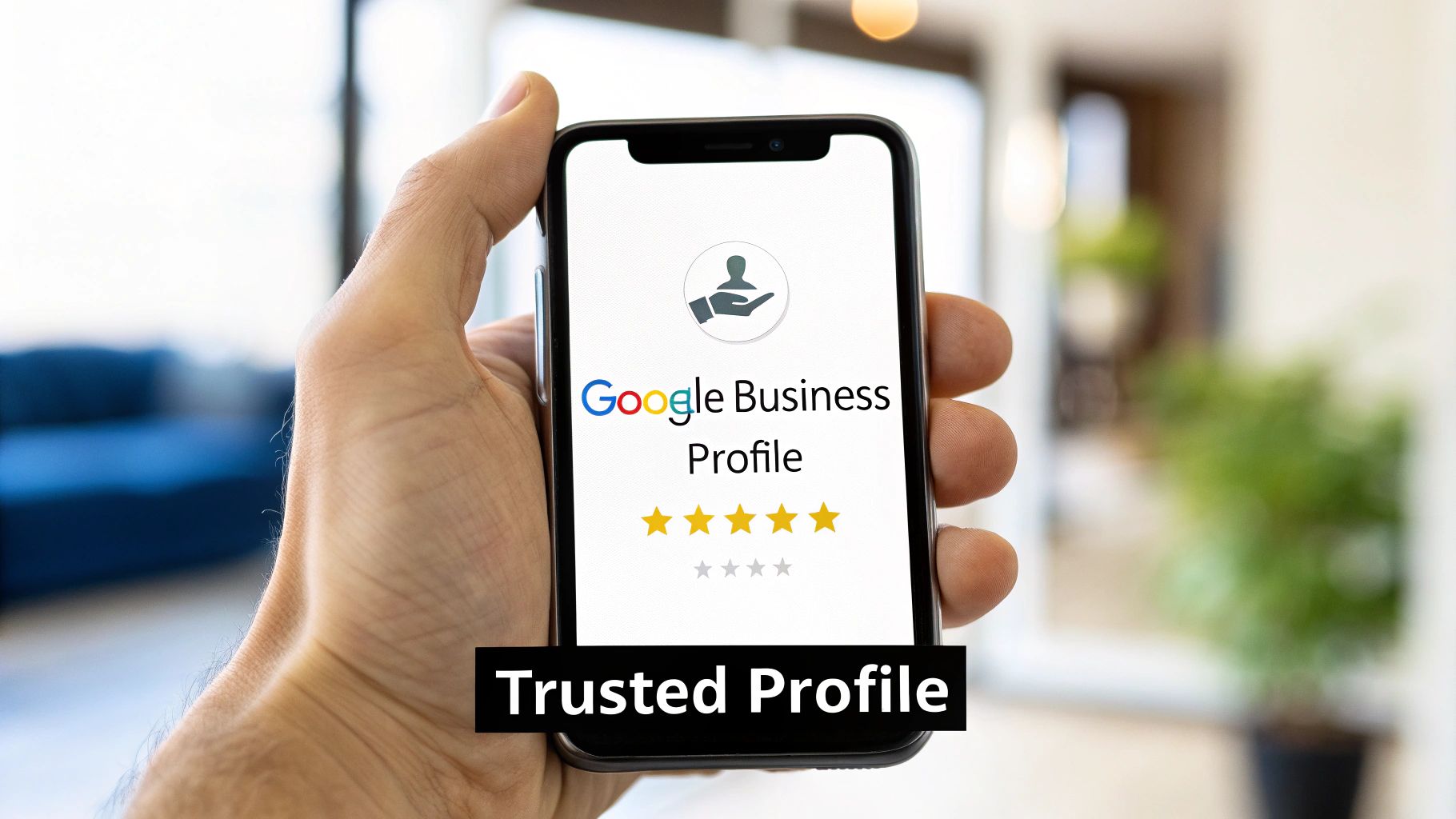 A smartphone displaying a trusted Google Business Profile, part of local SEO services for chiropractic clinics.