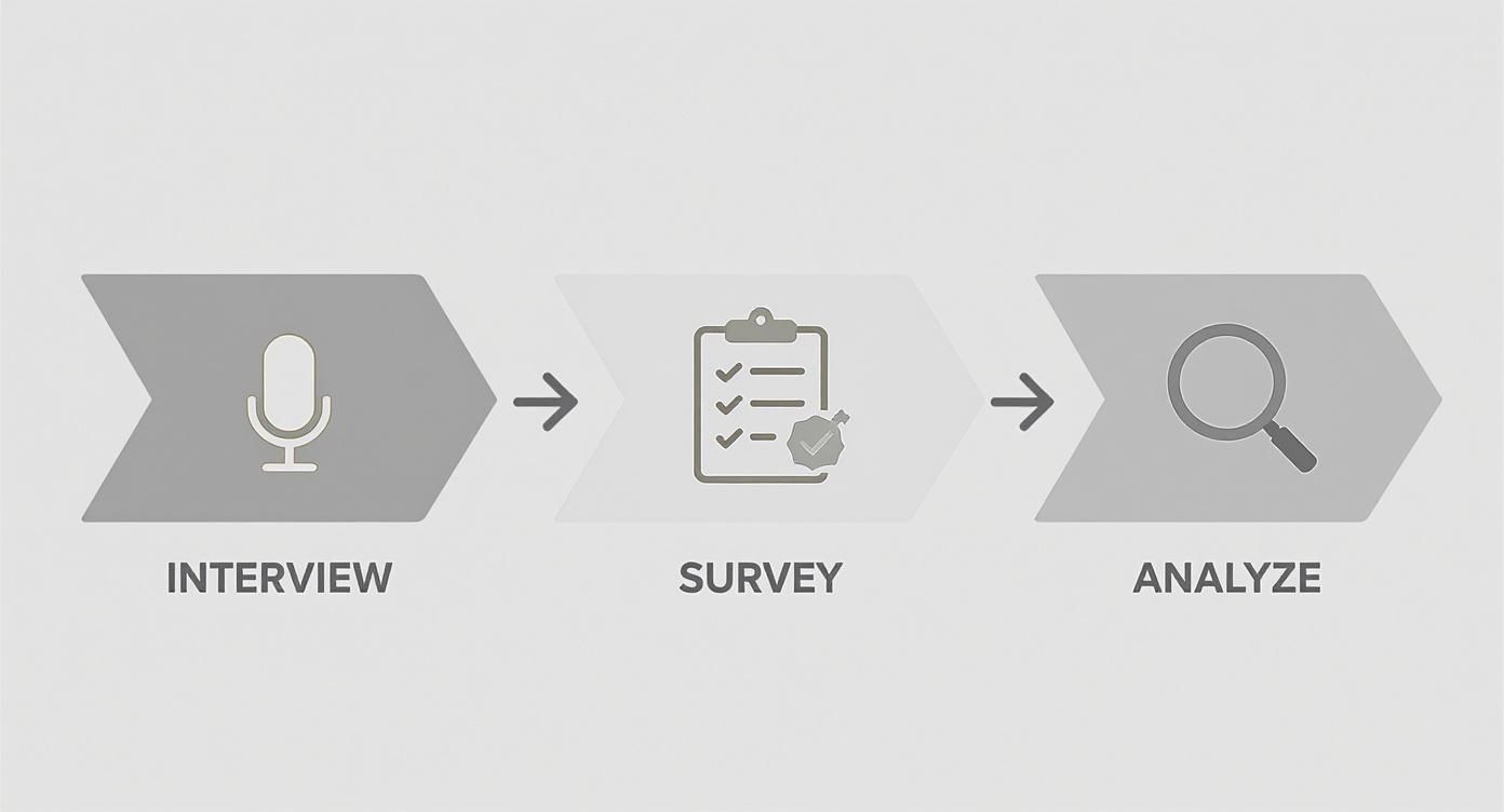 Infographic detailing the step-by-step process of how to create buyer personas.