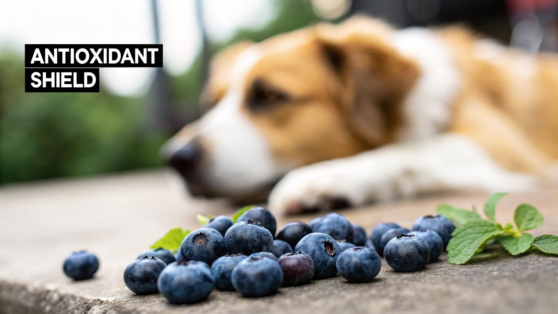 A close-up shot of fresh, plump blueberries in a white ceramic bowl.