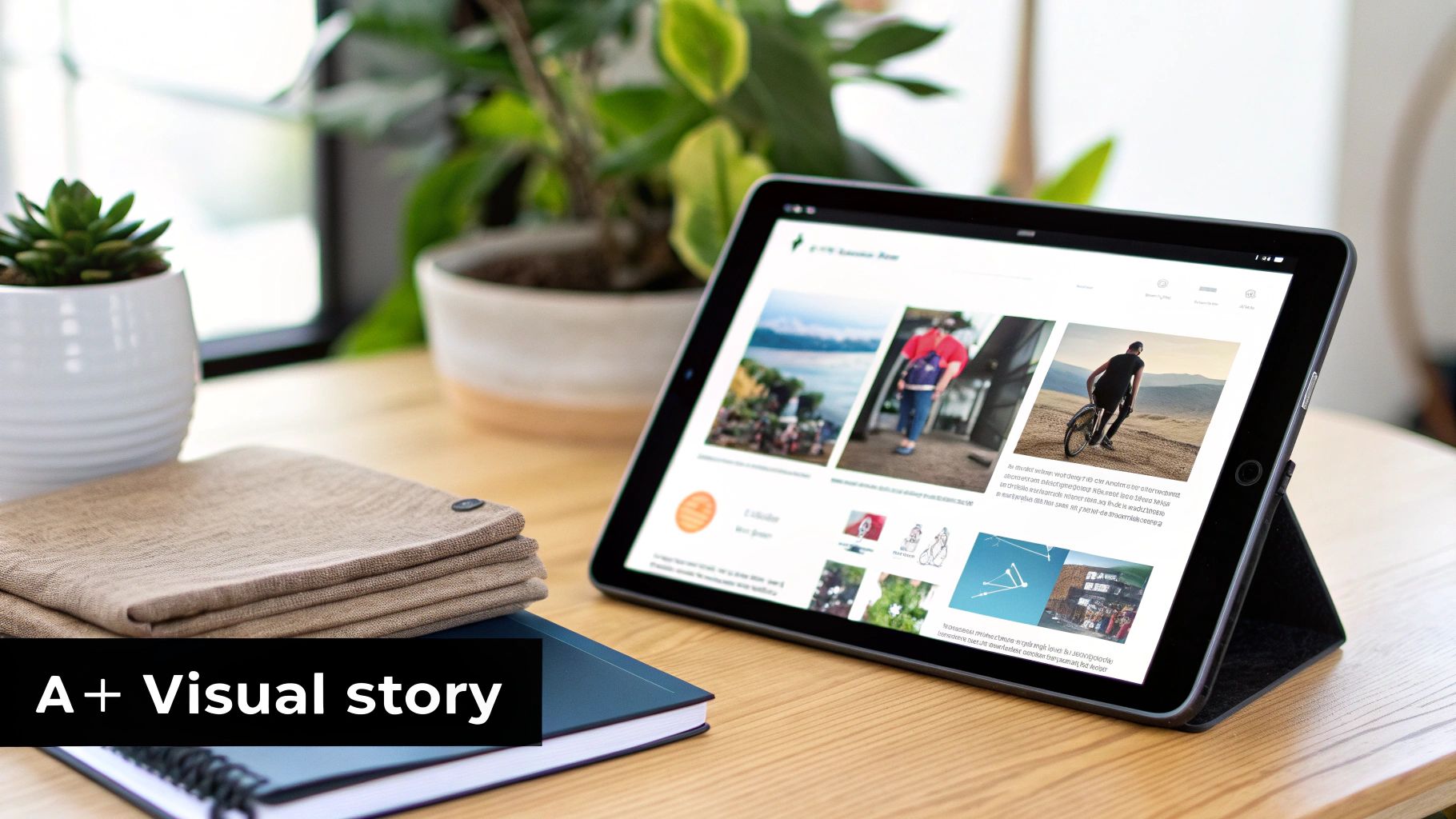 A visually appealing Amazon A+ Content layout showcasing a product's features and benefits for optimizing Amazon listings.