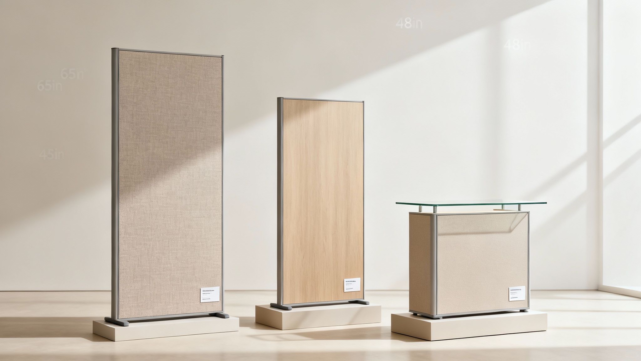 A modern office featuring Series 7 cubicles with fabric panels and glass toppers to enhance privacy and light.