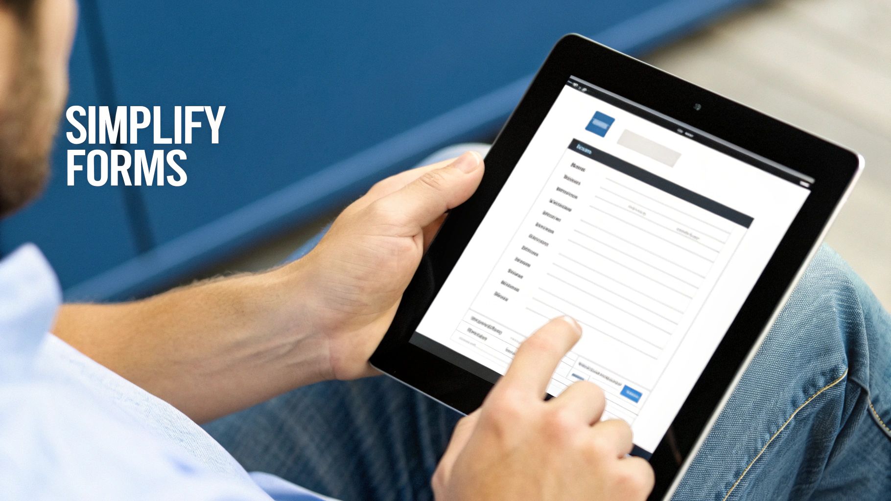 A simplified online form with minimal fields and a clear CTA, demonstrating a conversion rate optimization tip.