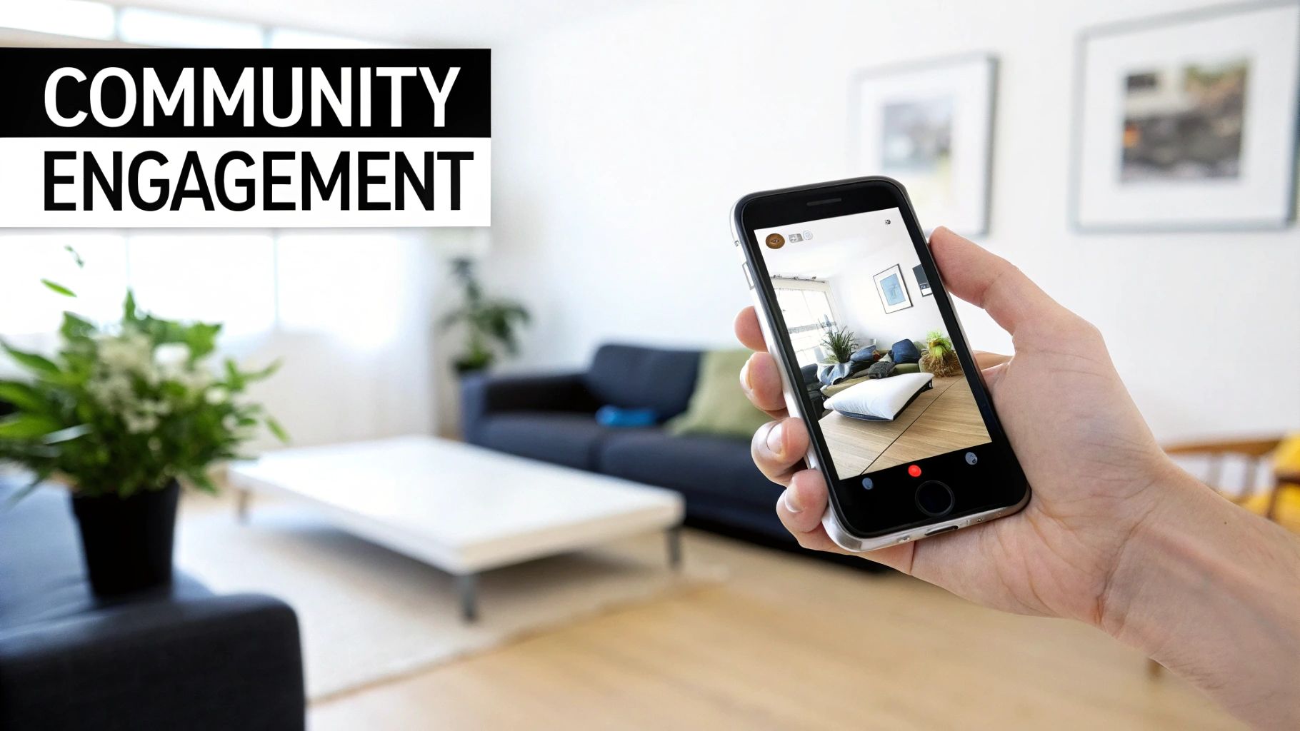 HVAC technician using a tablet for social media marketing and community engagement