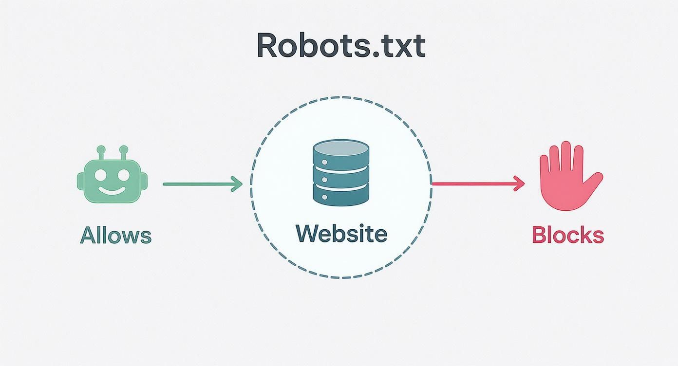 Infographic explaining what a robots.txt file is for SEO