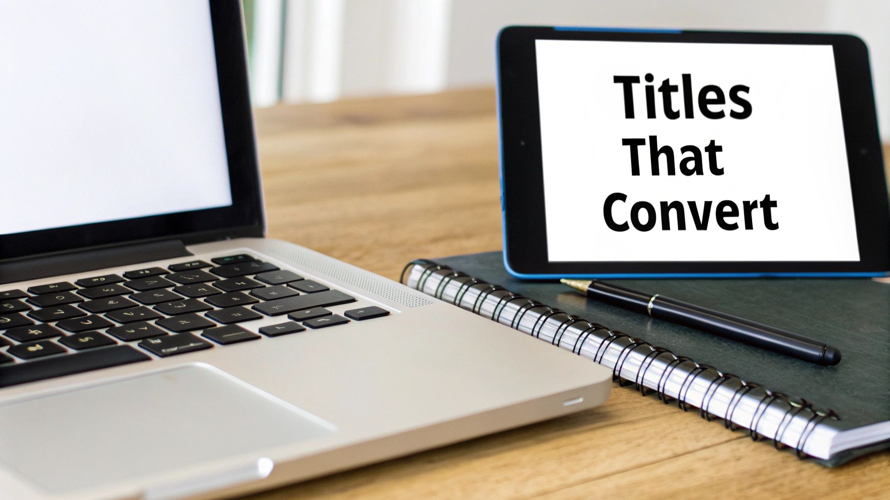 Woman optimizing an Amazon listing for keywords on her laptop with charts in the background.