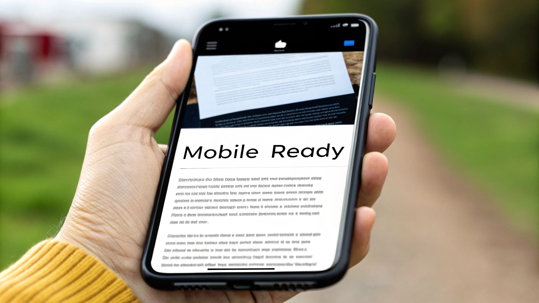 A smartphone showing an email inbox, illustrating the importance of mobile optimization and preview text for email subject lines.