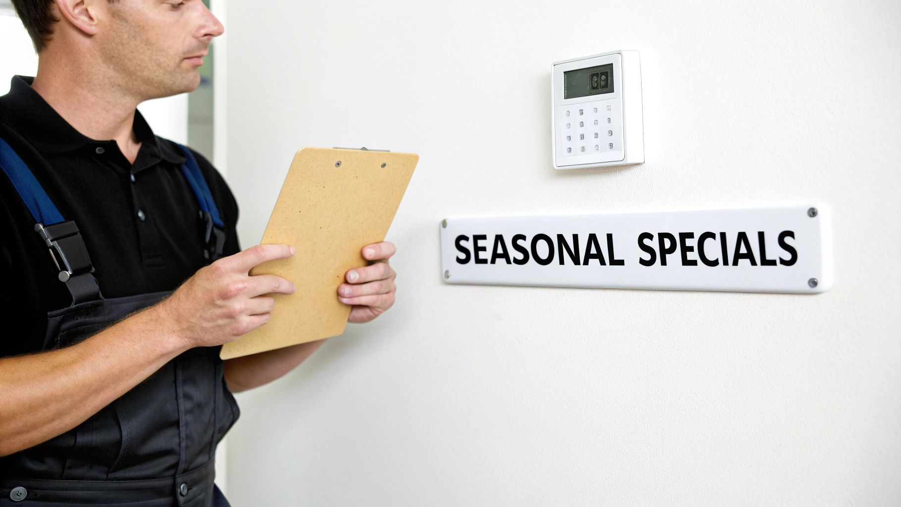 An infographic showing the different seasons and corresponding HVAC marketing campaign ideas, such as AC tune-ups in spring and furnace maintenance in fall.