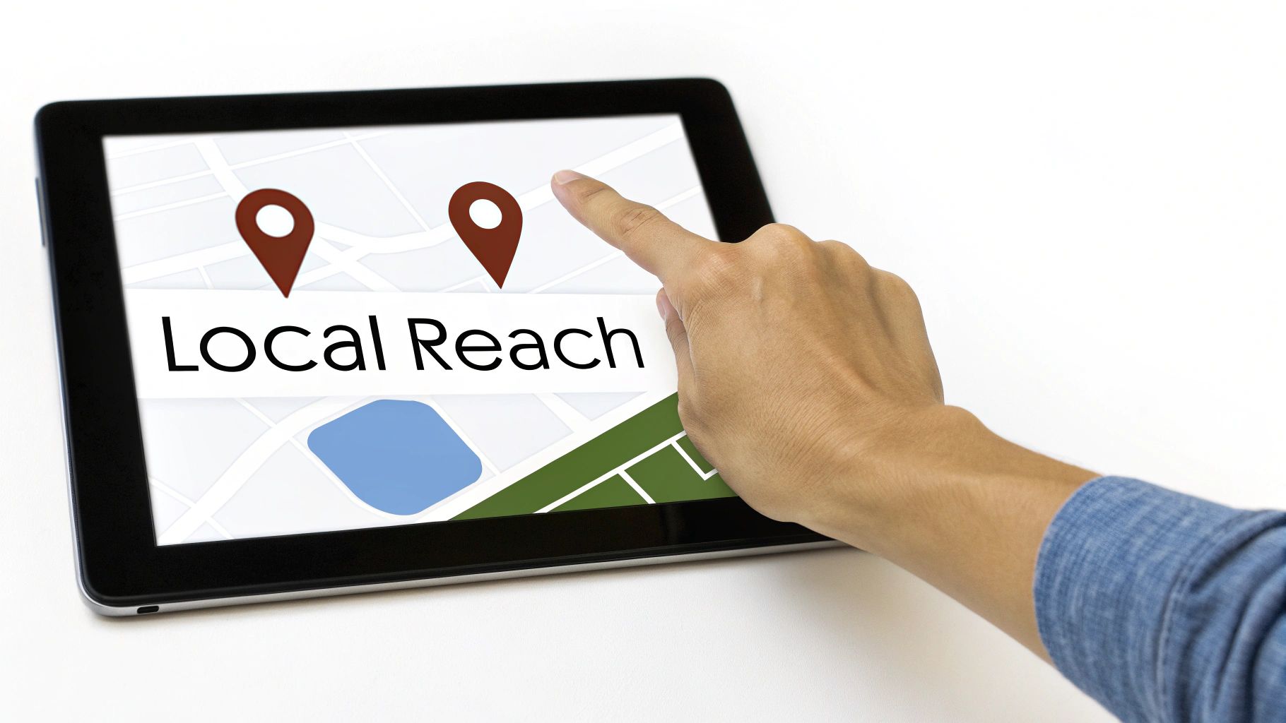 Proximity map showing service zones for local search ranking factors and service area businesses.