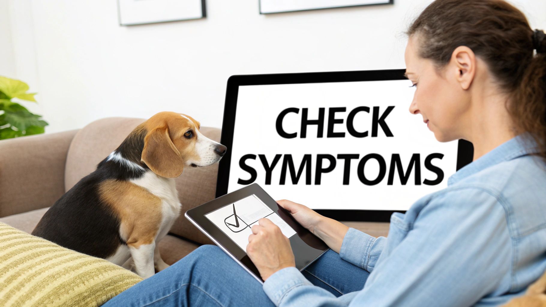 A person preparing a bowl of dog food in a clean, calm kitchen setting.