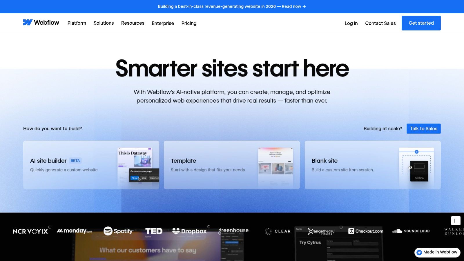 A screenshot of the Webflow visual editor, a powerful and best cms for small business design