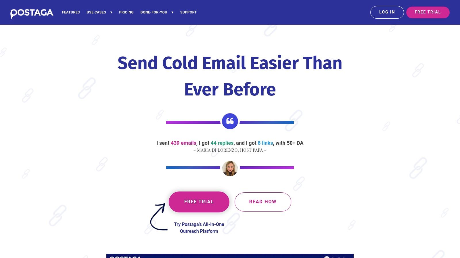 Postaga’s dashboard helps users create and manage link building outreach campaigns.