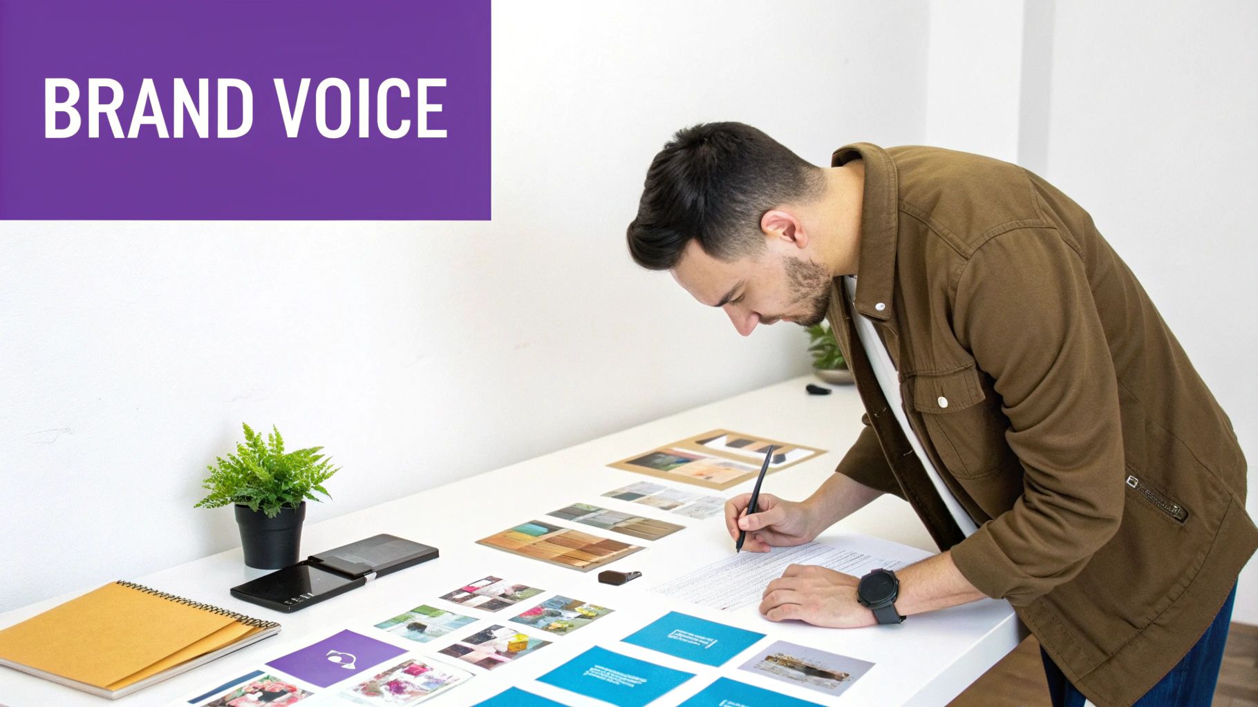 A collage of various brand identity elements like logos, colour palettes, and fonts.