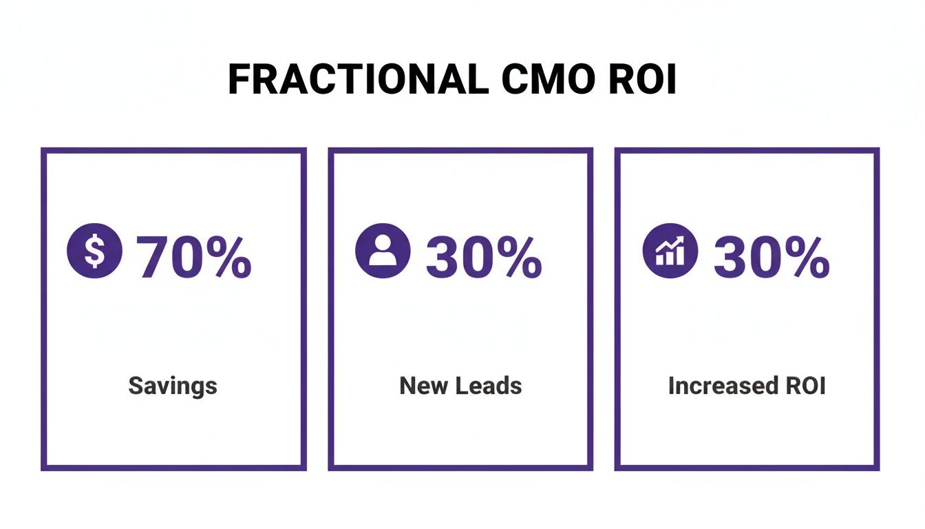 Infographic about fractional cmo services