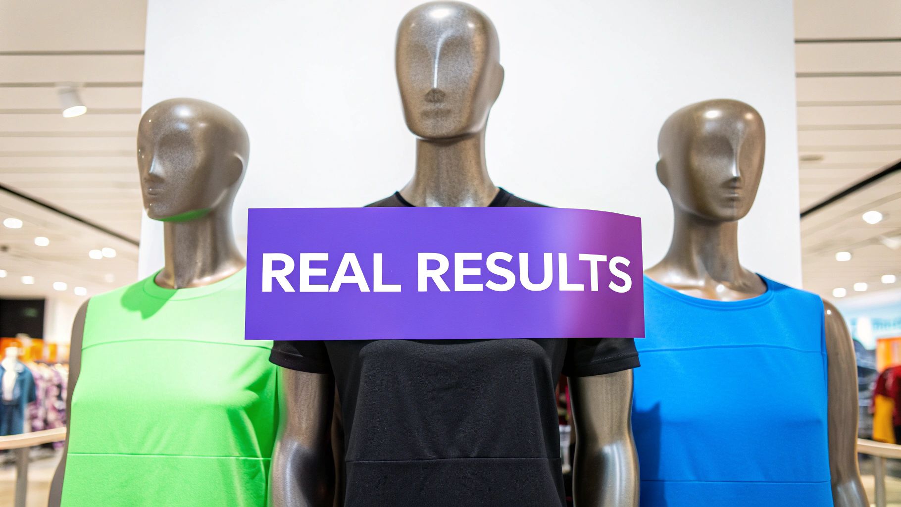 A person's hands holding up a miniature shopping cart filled with iconic brand logos.
