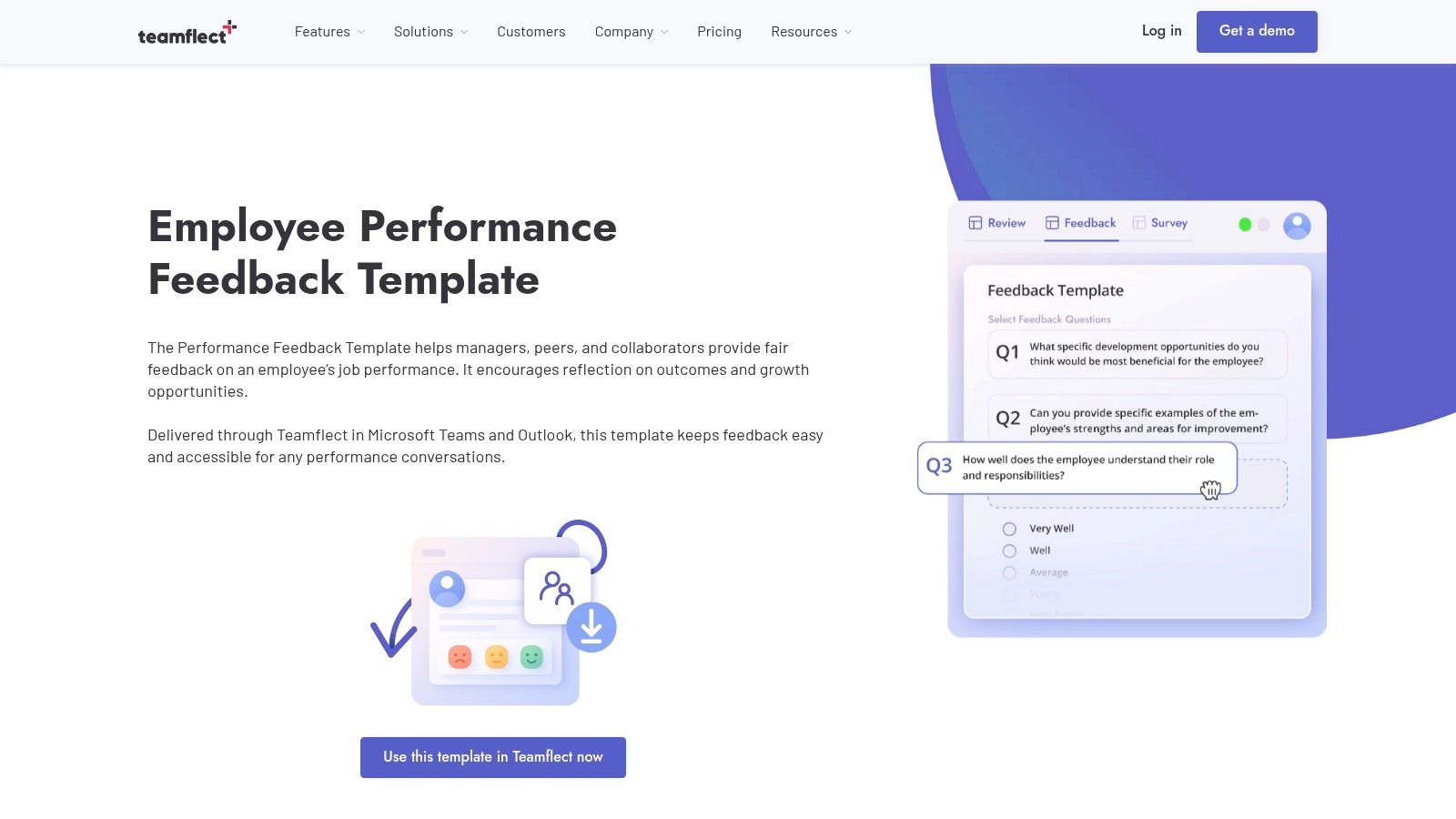 Teamflect performance review templates feedback template