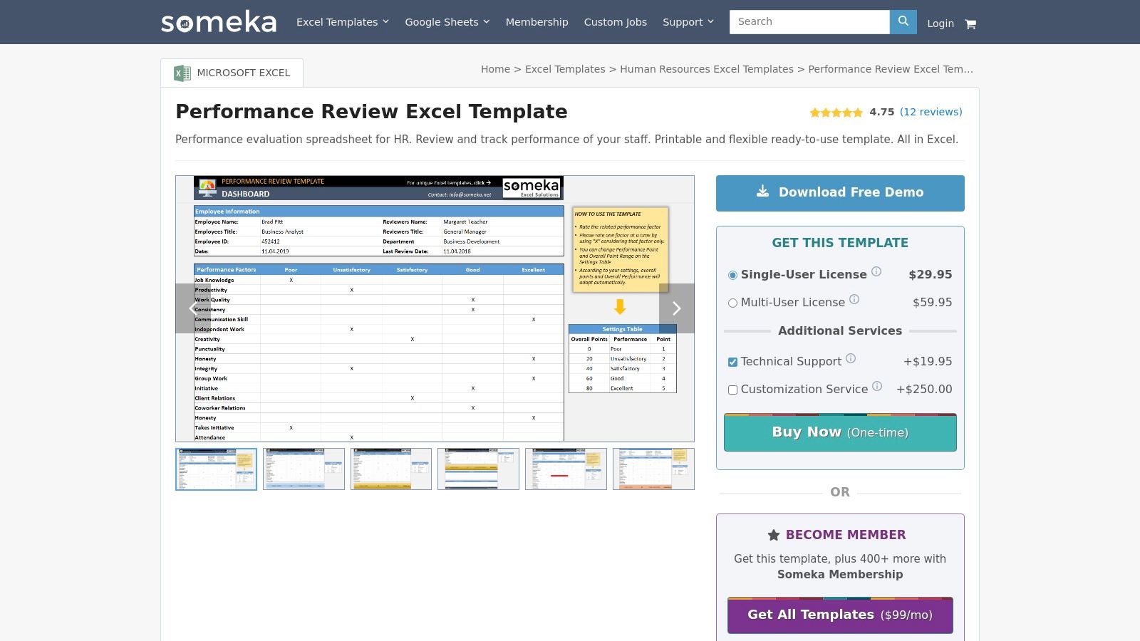 Someka (Performance Review Excel Template)