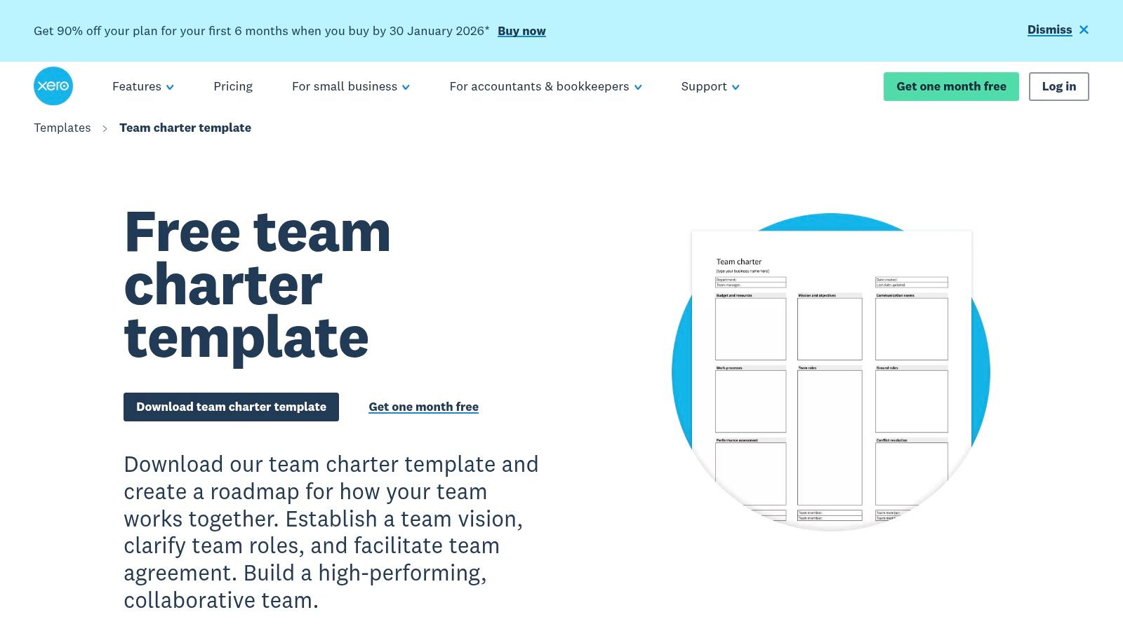 Xero team charter template