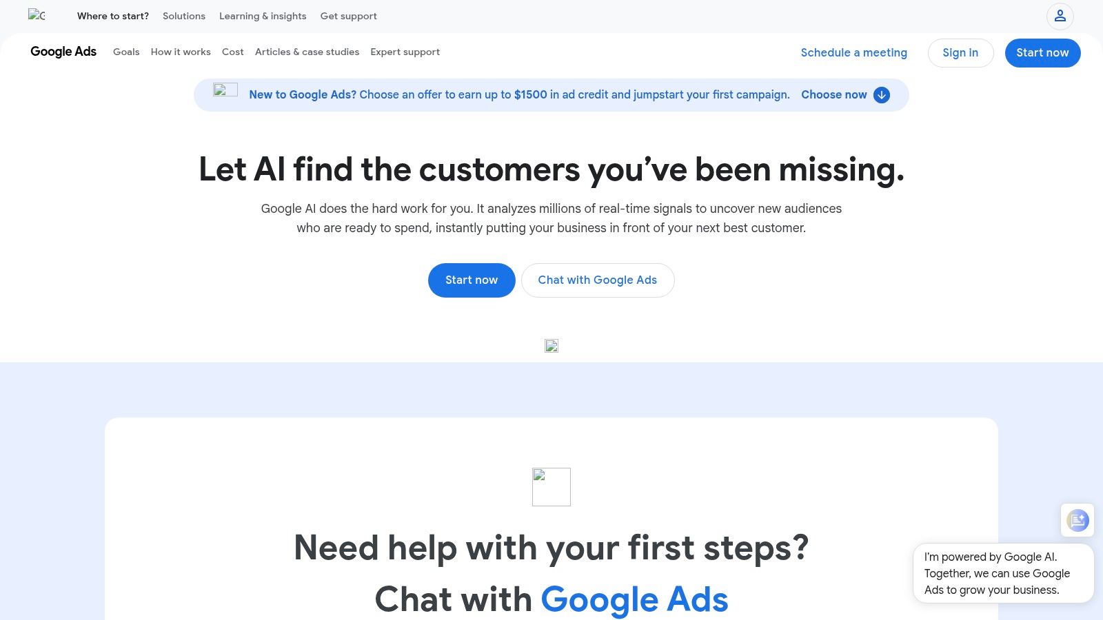 Google Ads platform interface showing campaign performance metrics