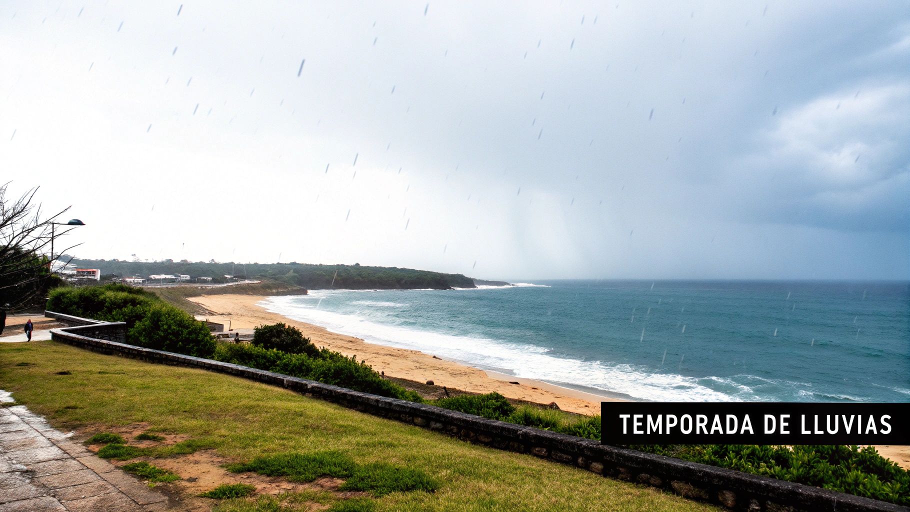Captura de pantalla de un pronóstico del tiempo mostrando patrones de lluvia