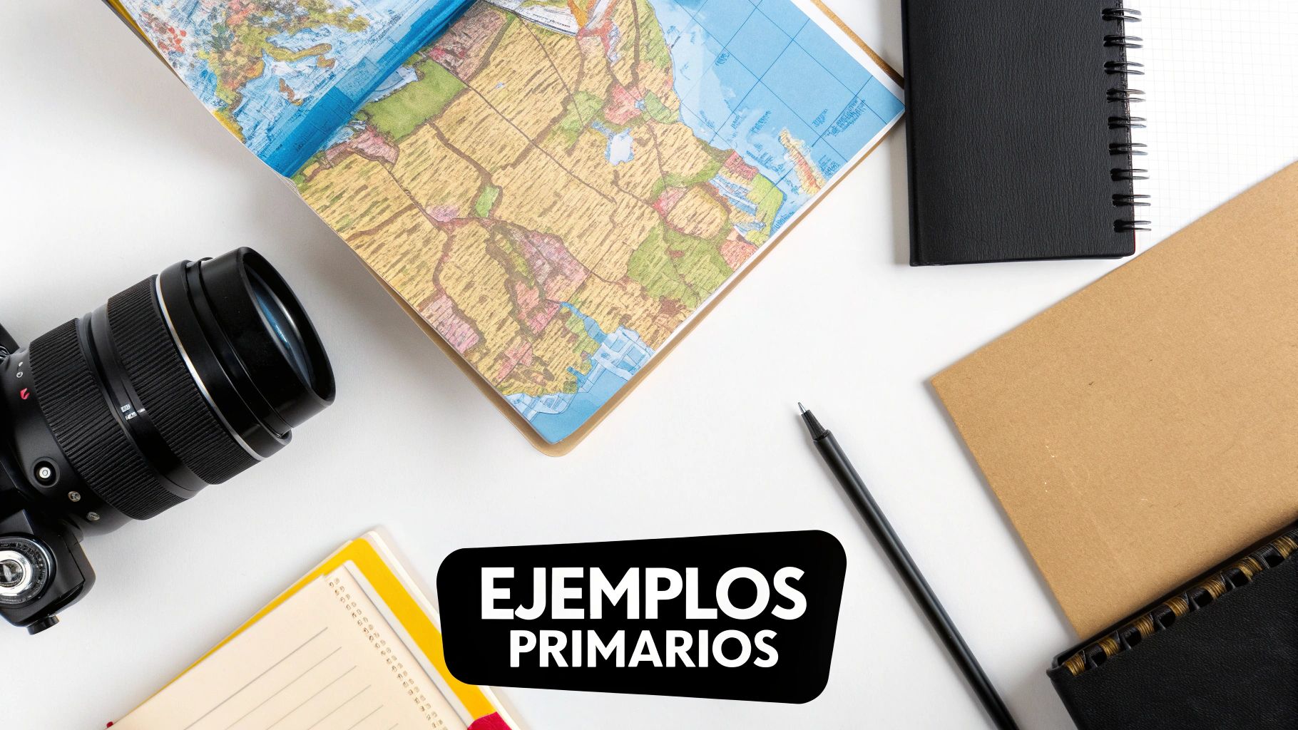 Un periodista revisando documentos y notas en su escritorio.
