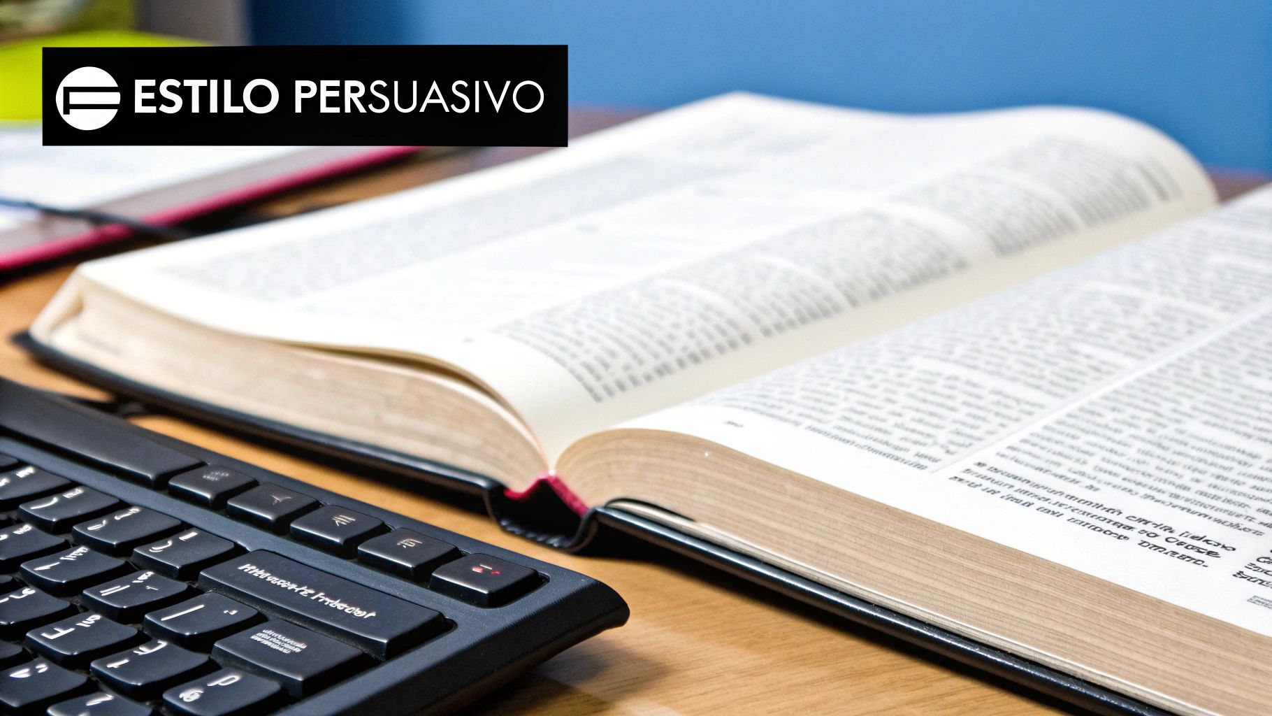 Persona revisando un documento en una tableta, con notas adhesivas en la pared de fondo, en un ambiente de trabajo creativo.