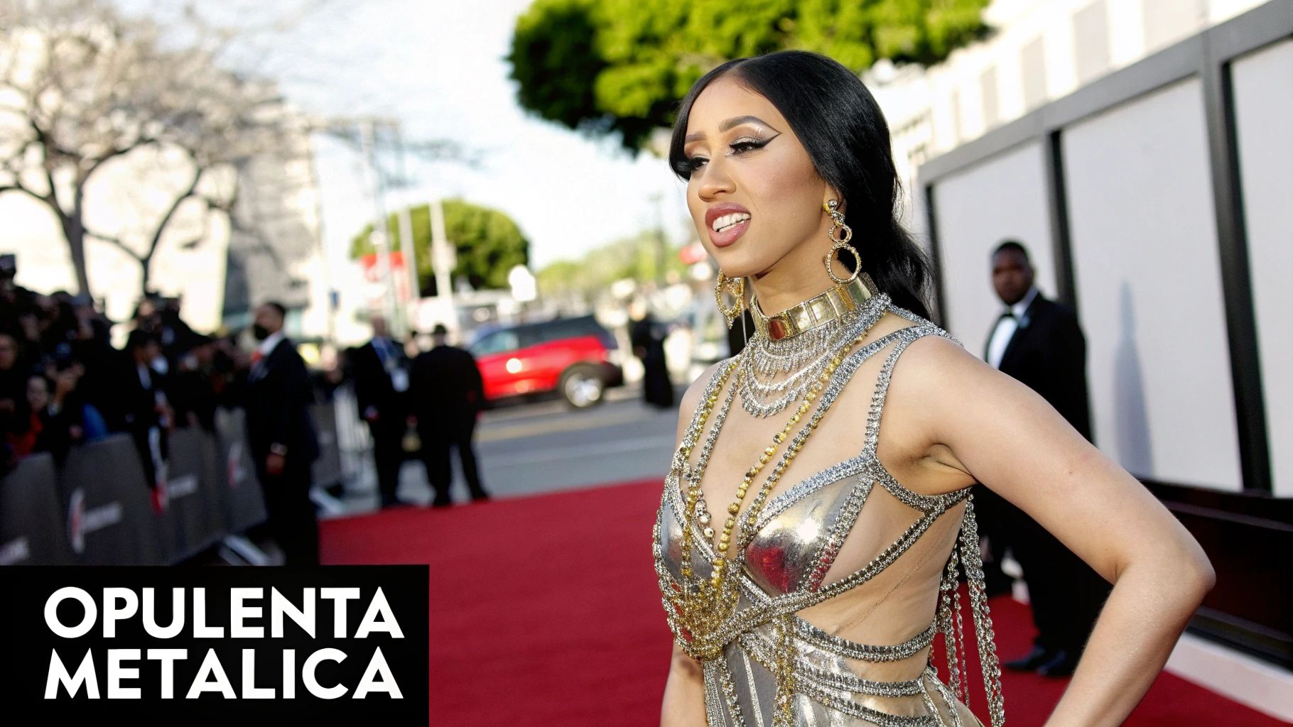Cardi B's Versace Chain Metal Gown