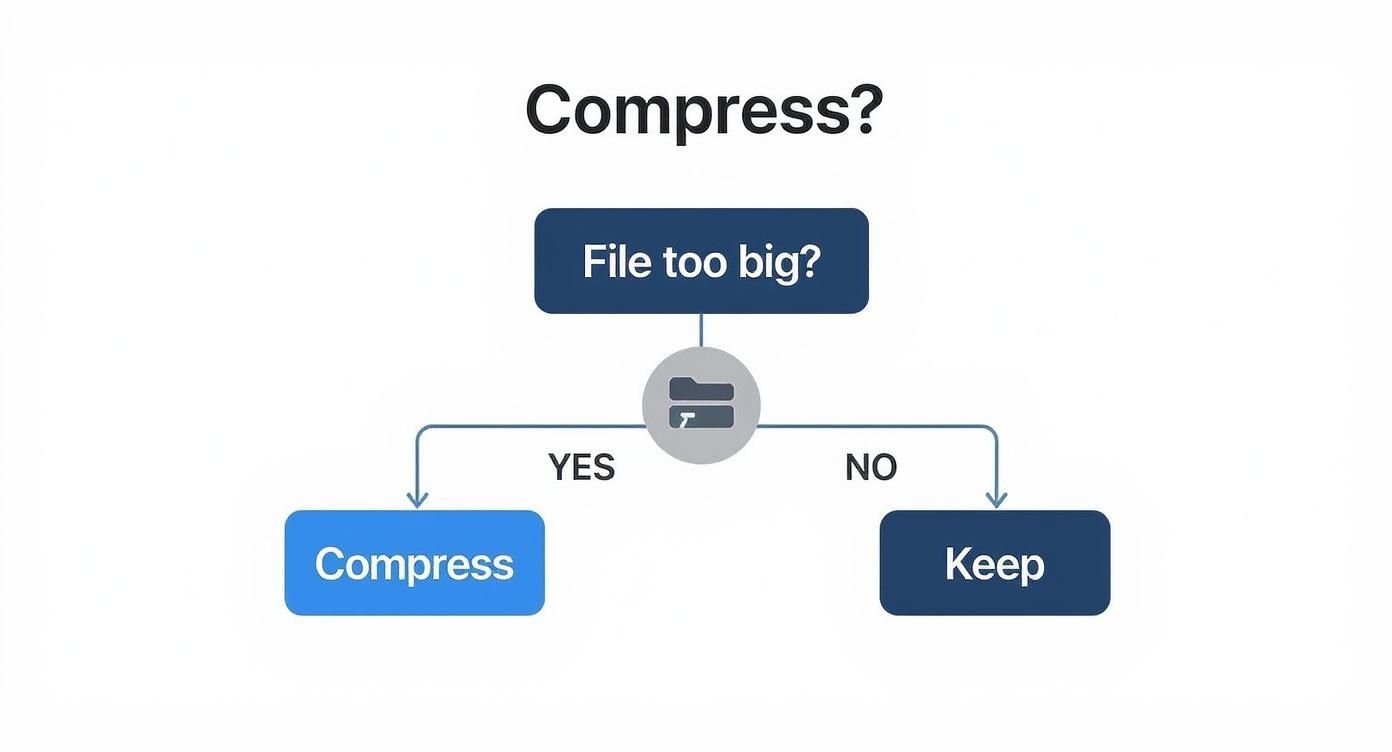 Infographic about how to compress large files