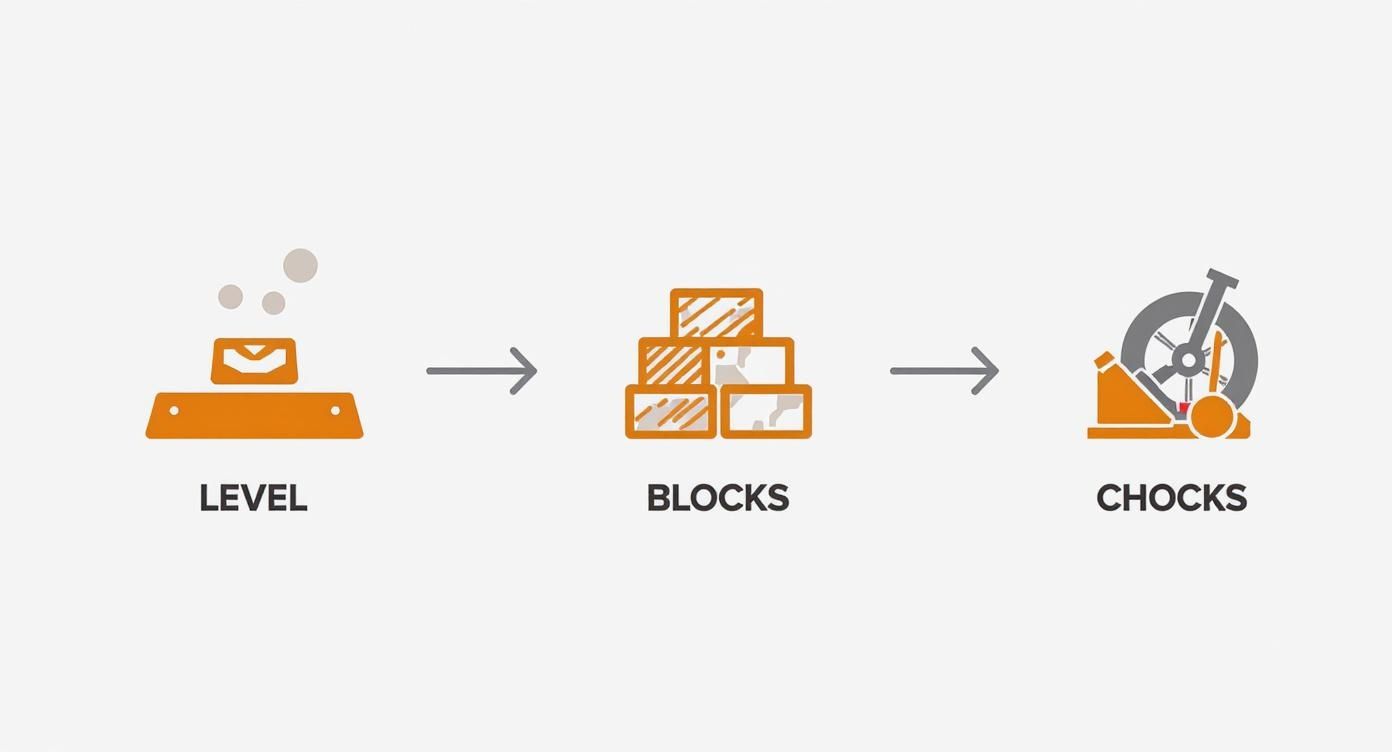 Infographic about how to level an rv