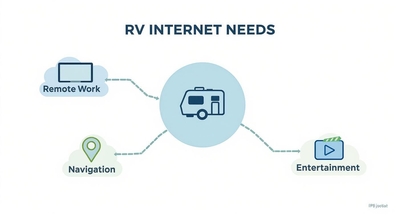 Infographic about best internet for rv travelers