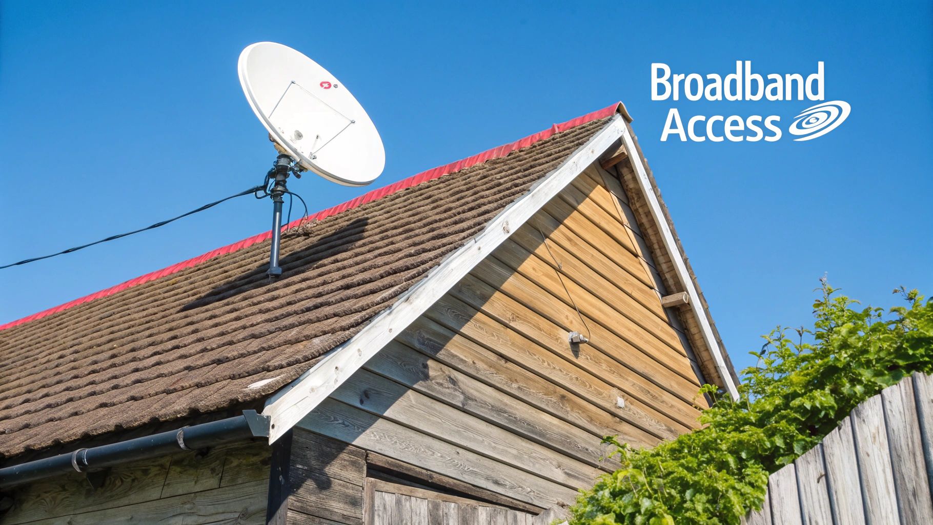 Technicians installing satellite internet equipment