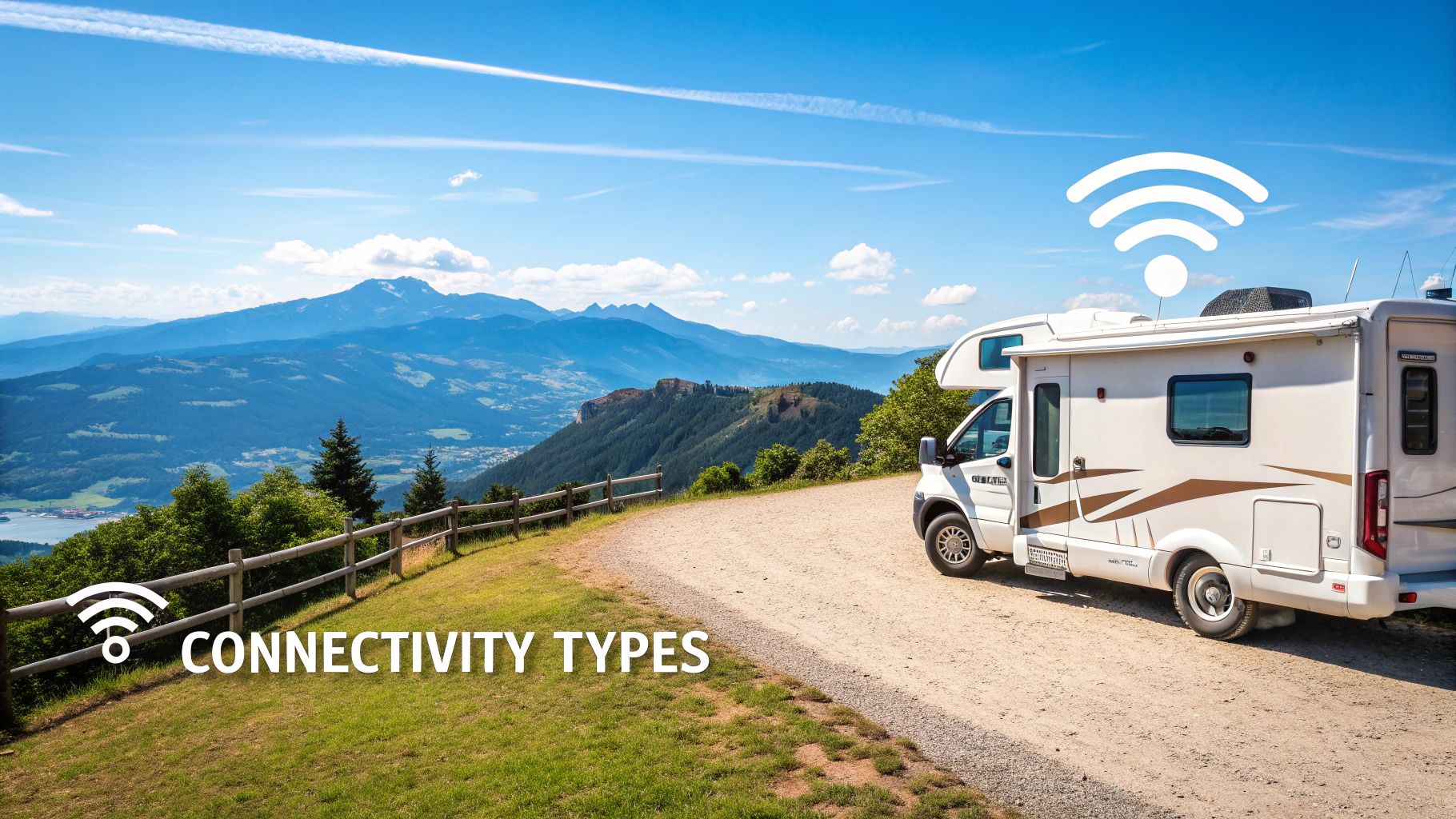 Cellular tower in a rural landscape providing internet for RV living