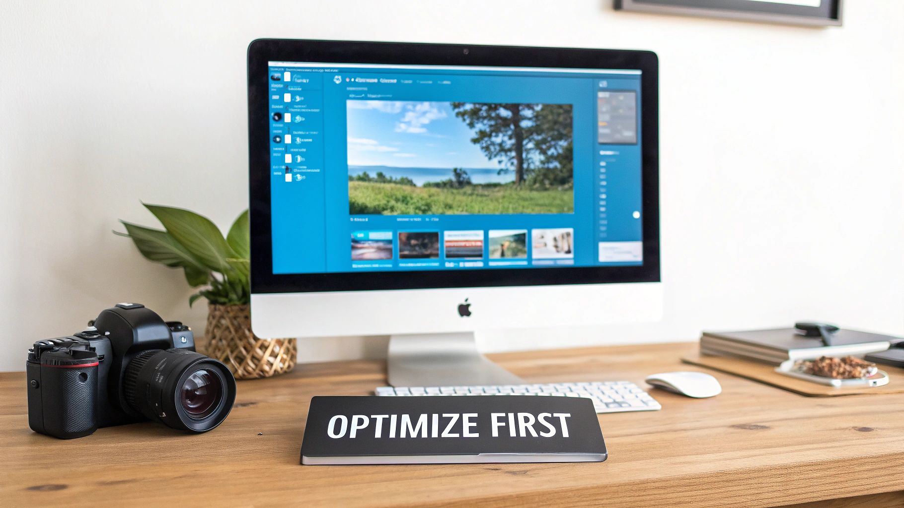 A person using a laptop to optimize a large video file before compressing it.