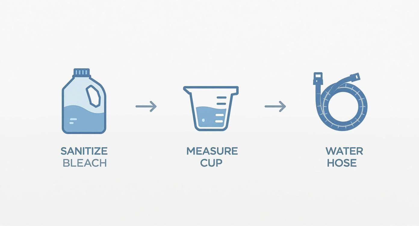 Infographic about how to clean rv water tank