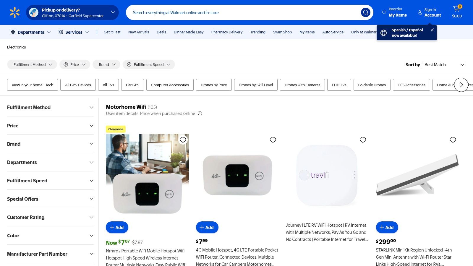 Walmart RV WiFi Router Selection