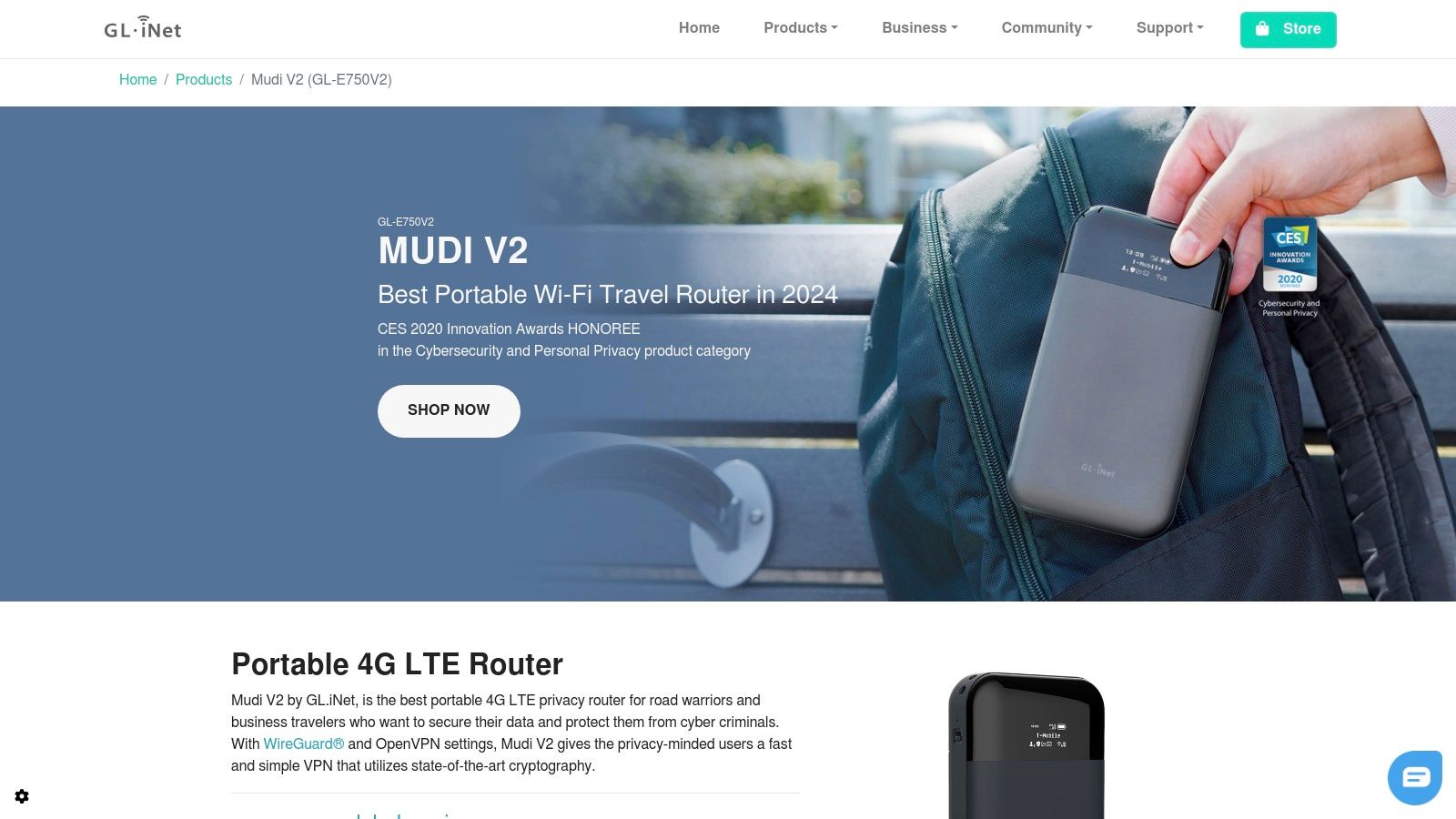 GL.iNet GL-E750 (Mudi) 4G LTE Router