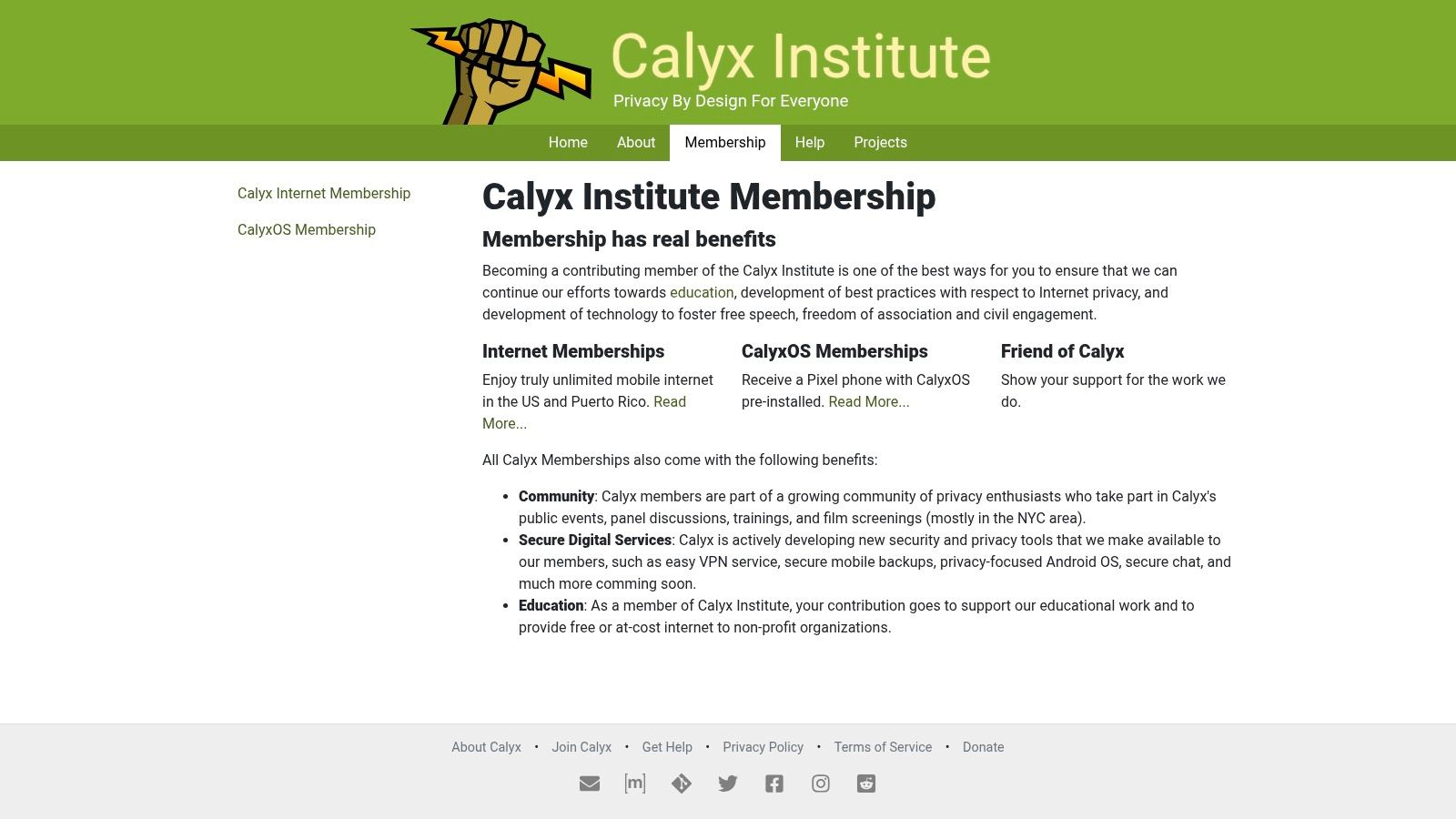 Calyx Institute Membership