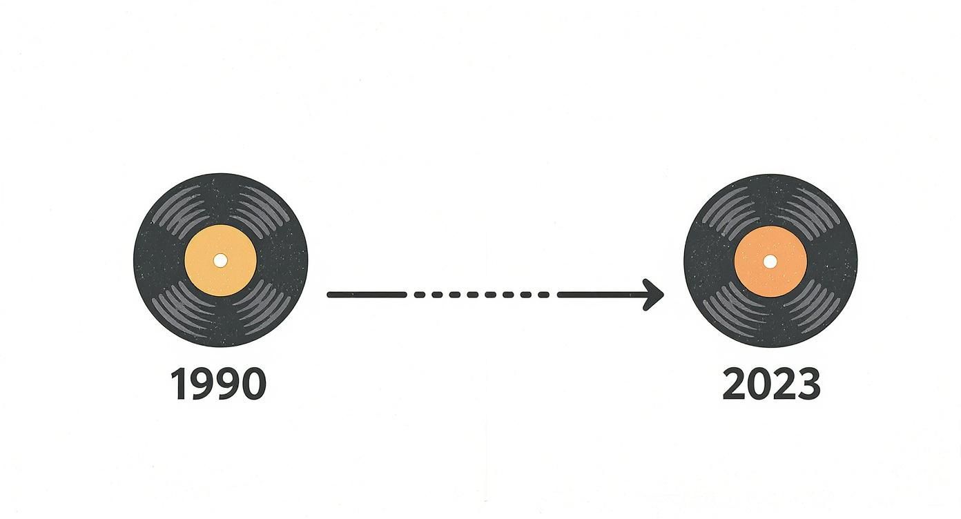 Infographic about record player vintage