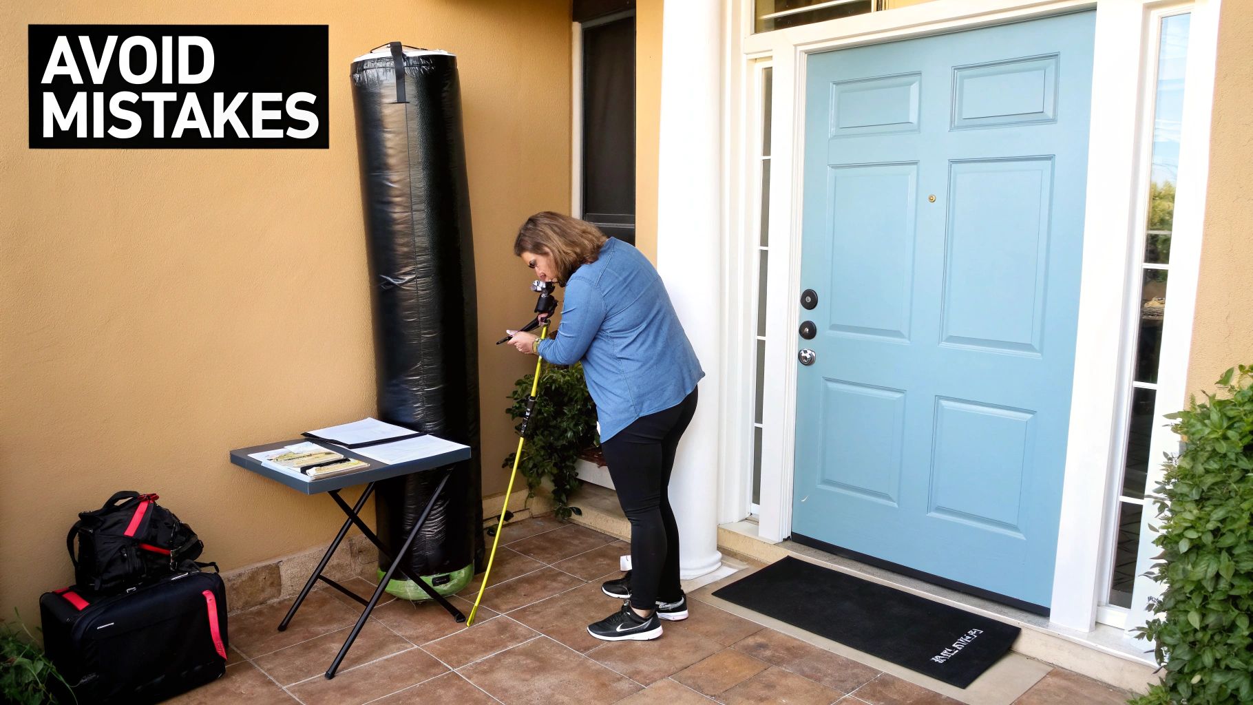 A styled event corner showing a large prop that might be difficult to move through a narrow doorway.