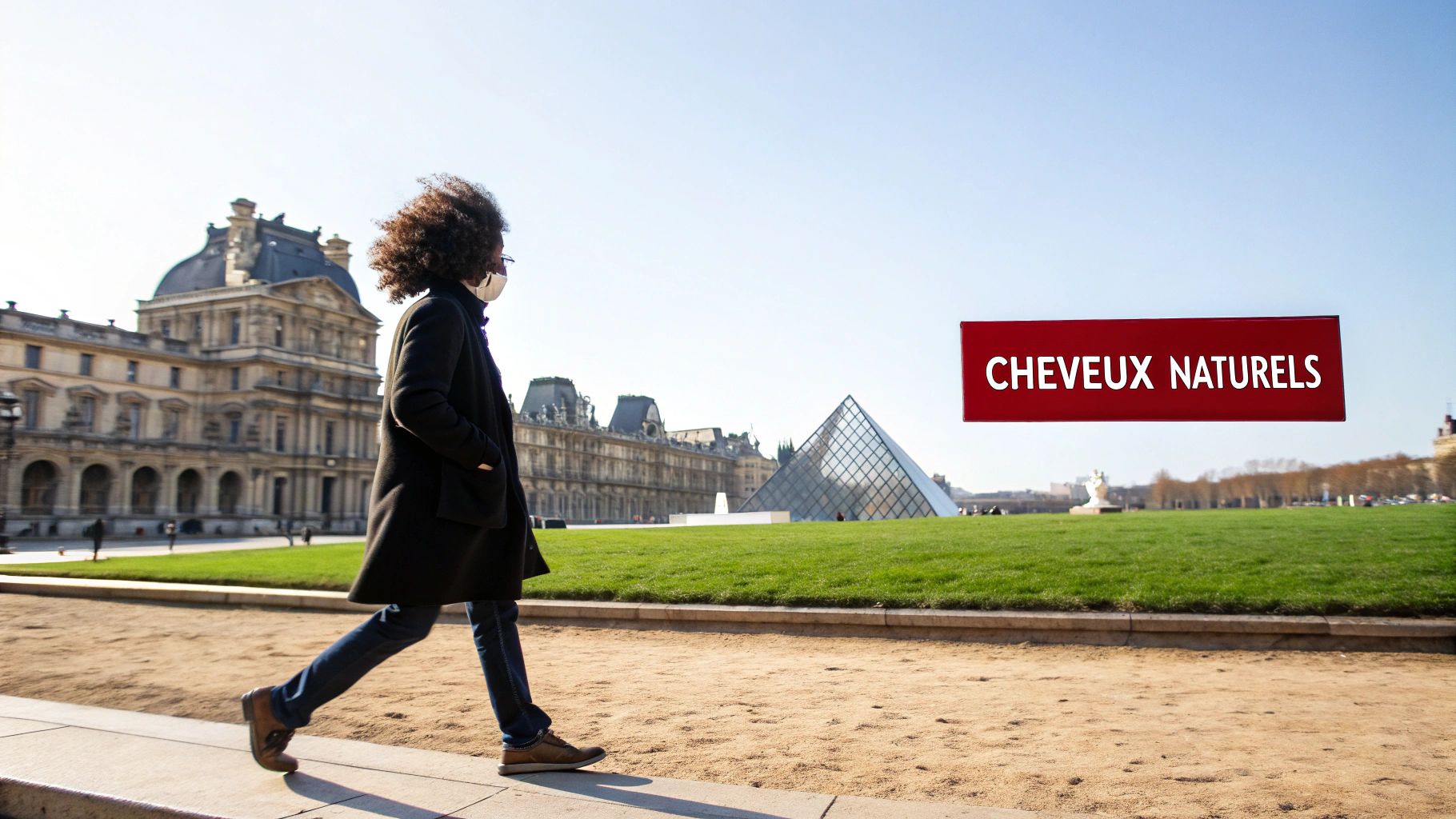 Une femme aux cheveux longs et blonds souriant dans une rue parisienne, illustrant la confiance retrouvée.