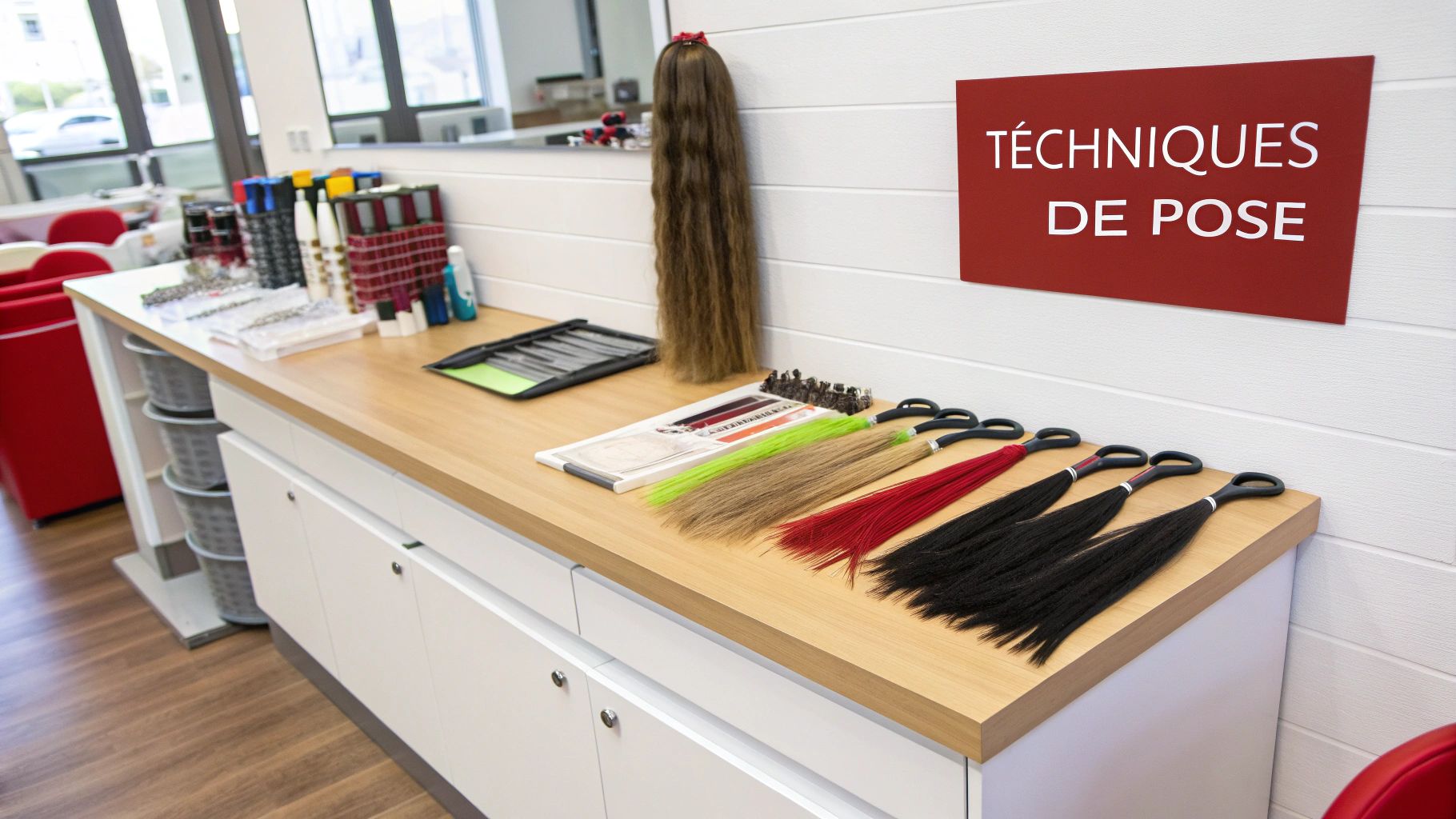 Des bandes d'extensions de cheveux de haute qualité prêtes pour la pose