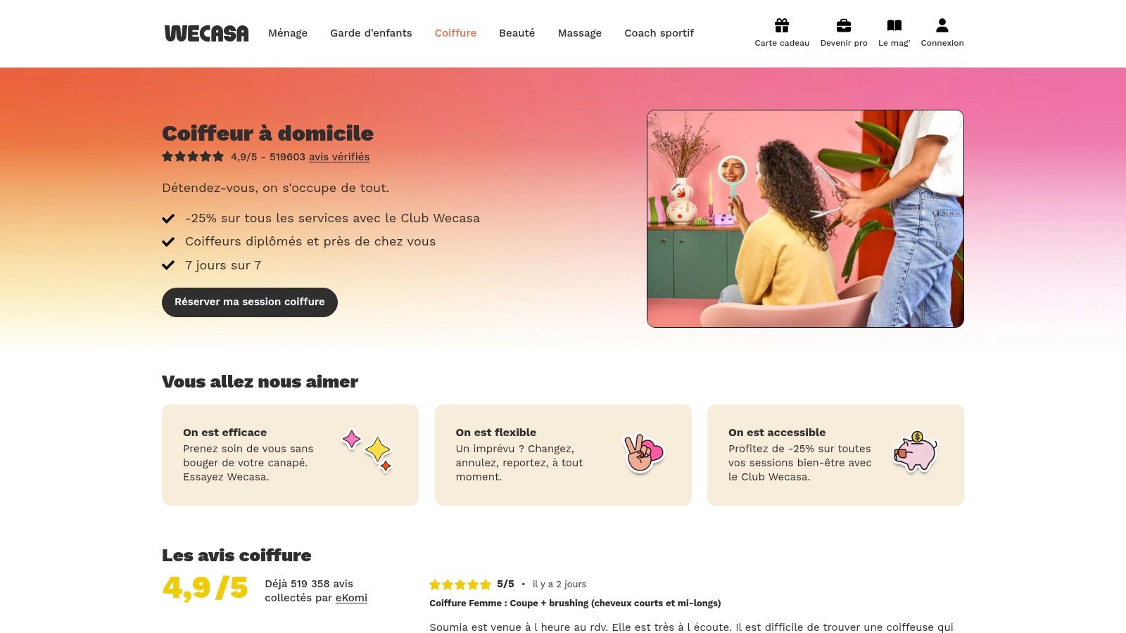 Wecasa (Coiffure à domicile)