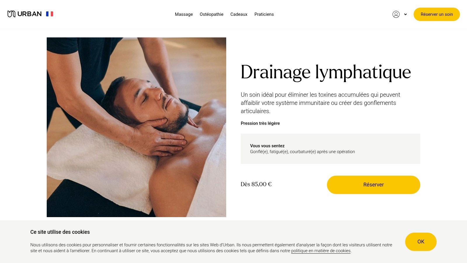 Drainage lymphatique à domicile avec Urban à Paris