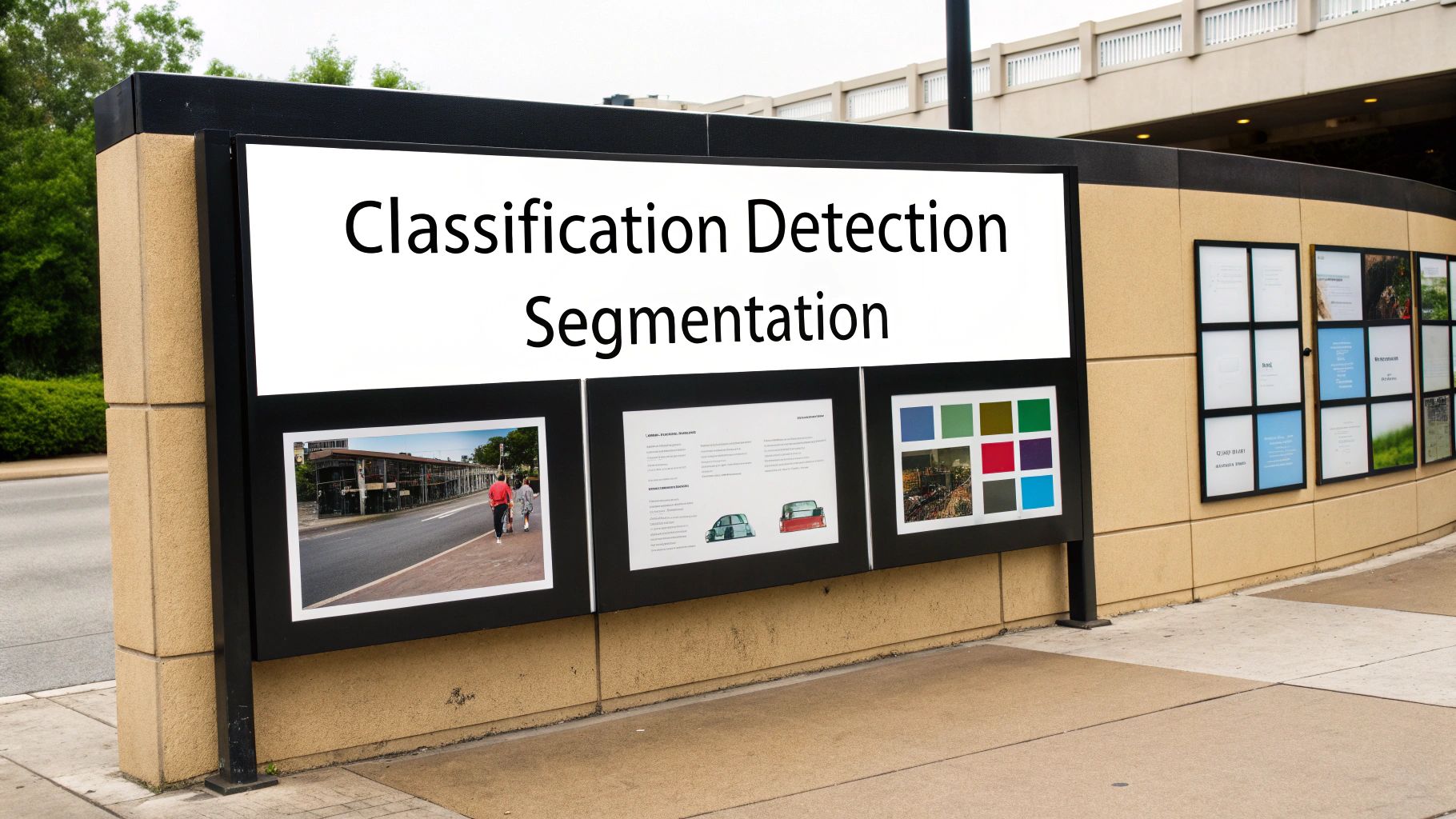 Computer vision concept with a digital eye analyzing data