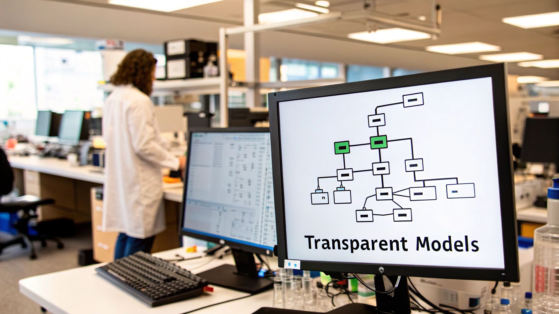 A visual representation of AI data nodes and connections, symbolizing the inner workings of an algorithm.