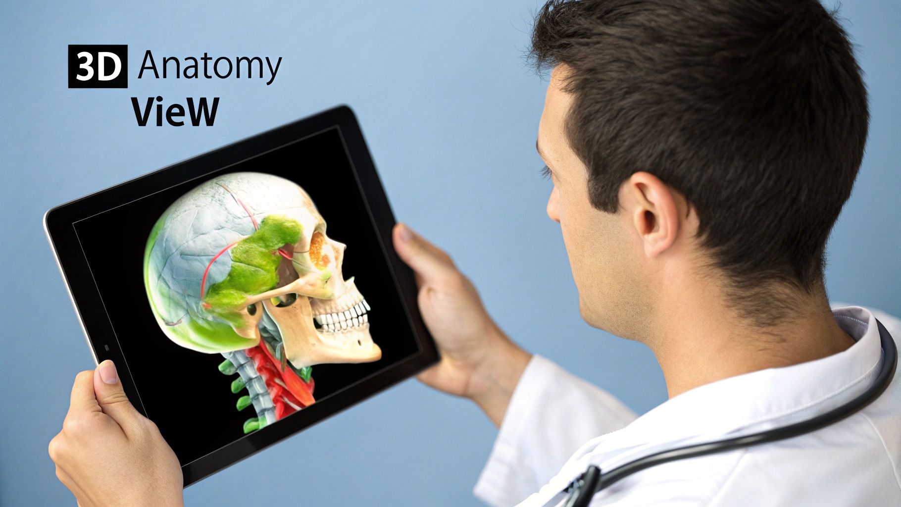 A high-tech cone beam imaging machine in a modern clinical setting, ready to perform a scan.