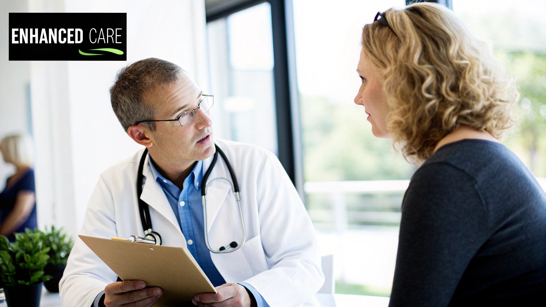 A radiologist analyzes a medical scan on a high-resolution monitor, with a CDSS interface highlighting potential areas of concern.
